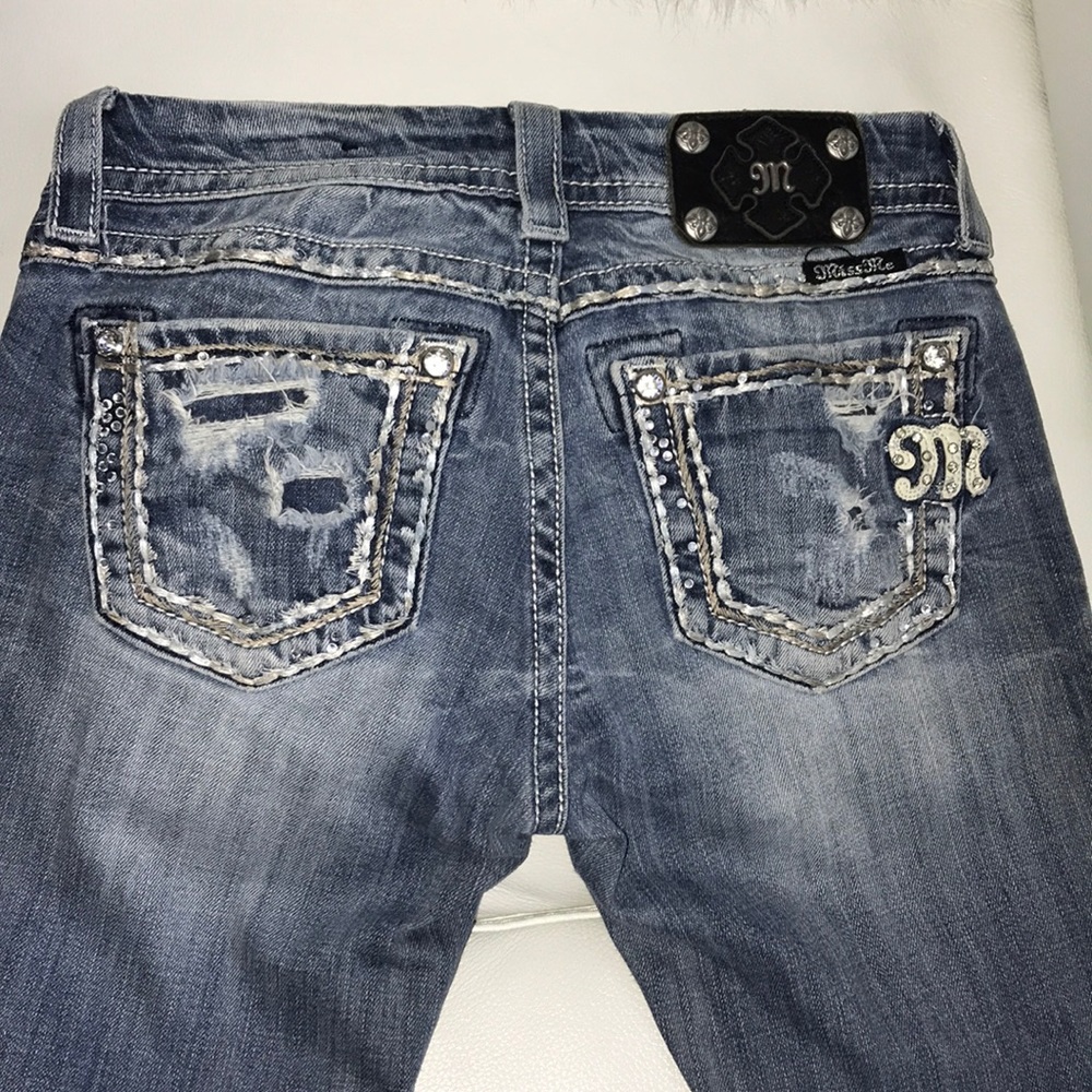 Miss Me Distressed Stone Wash Easy Boot Jeans
